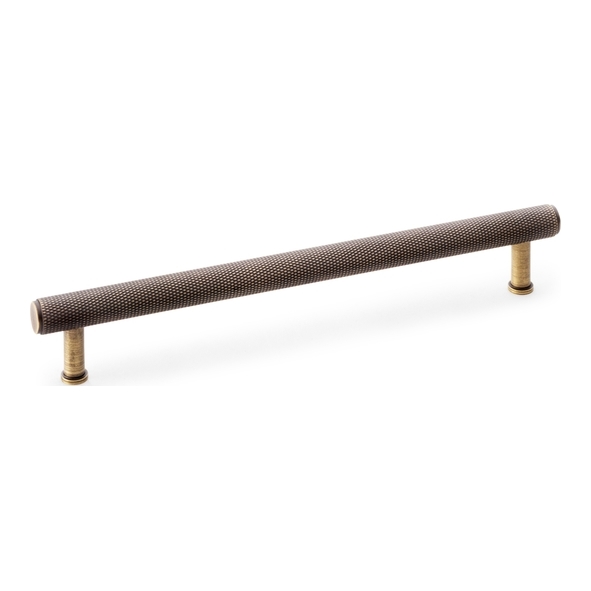 AW809-224-AB • 224mm c/c • Antique Brass • Alexander & Wilks Crispin Knurled T-Bar Cupboard Pull Handle